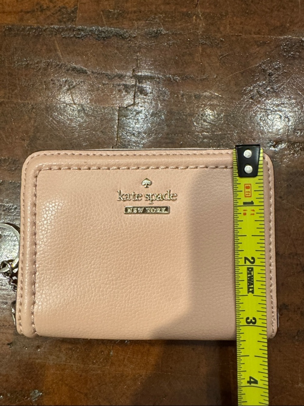 💕NWOT kate spade Blush Pink Leather Zip Card Wallet with Keychain (CLSH) - Picture 10 of 11